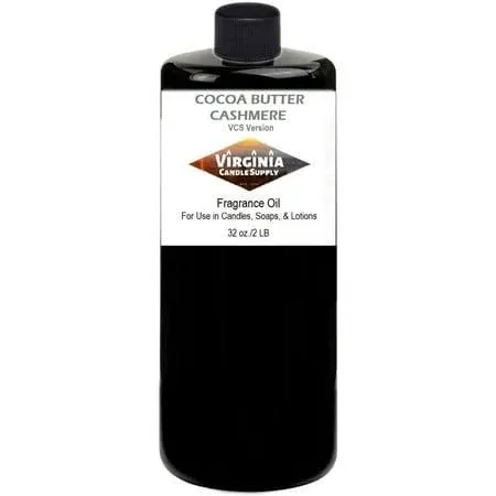 Virginia Candle Supply Cocoa Butter Cashmere Fragrance Oil, 4 oz Bottle, Scented Candles, Soap Making, Room Sprays, Lotions, Car Fresheners, Slime, Bath Bombs, Warmers