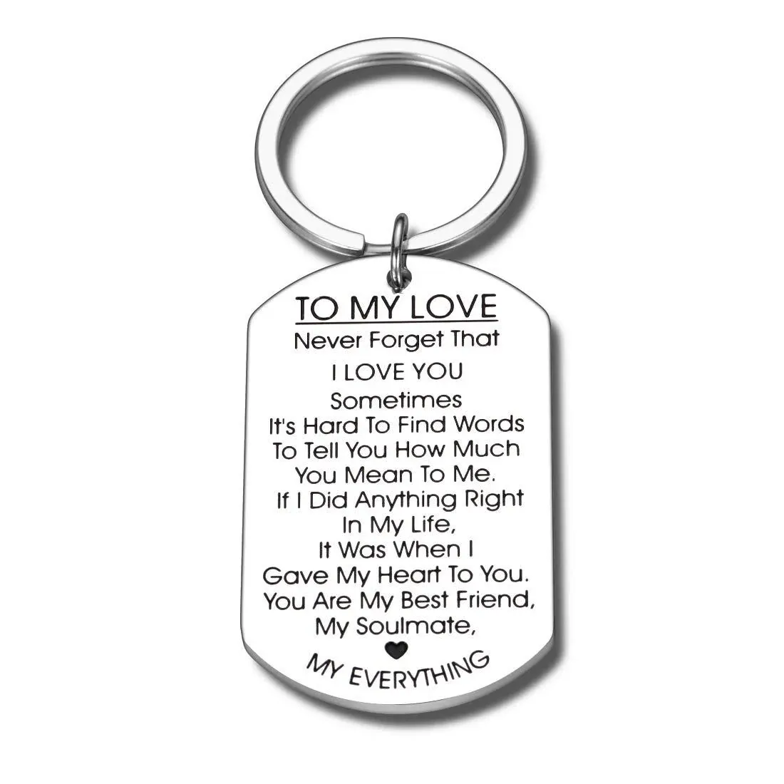 to My Love Keychain Gift for Husband Wife Anniversary Valentines Day Lover Gifts