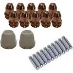 Lotos LCS22 Plasma Cutter Consumables Sets for Brown Color LT5000D and Brown Color CT520D (22 Pieces)