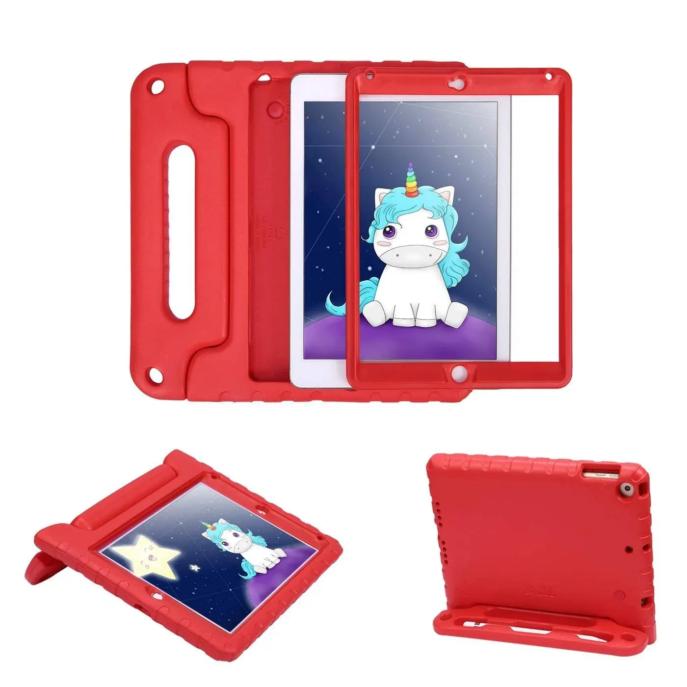 Hde Case for iPad 9.7-Inch 2018 / 2017 Kids Shockproof Bumper Hard Cover Handle ...