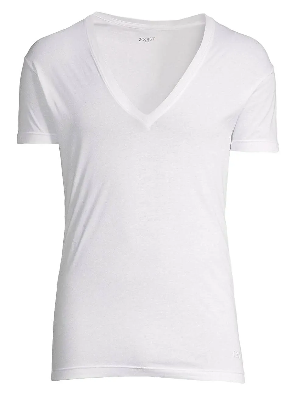 Pima Slim-fit Deep V-neck T-shirt In White