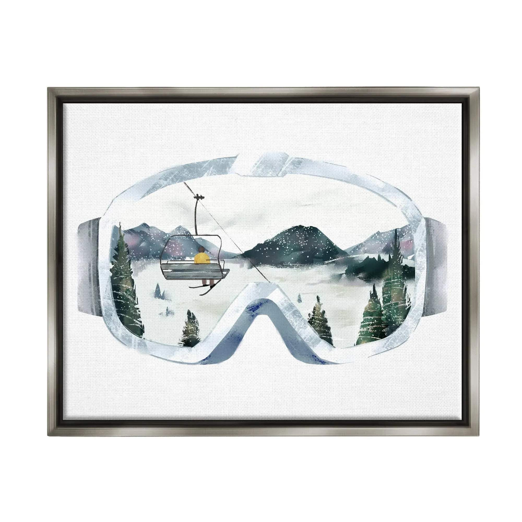 Stupell Industries Ski Mountain Reflection in Sports Goggles Winter Forest, Design by Ziwei Li