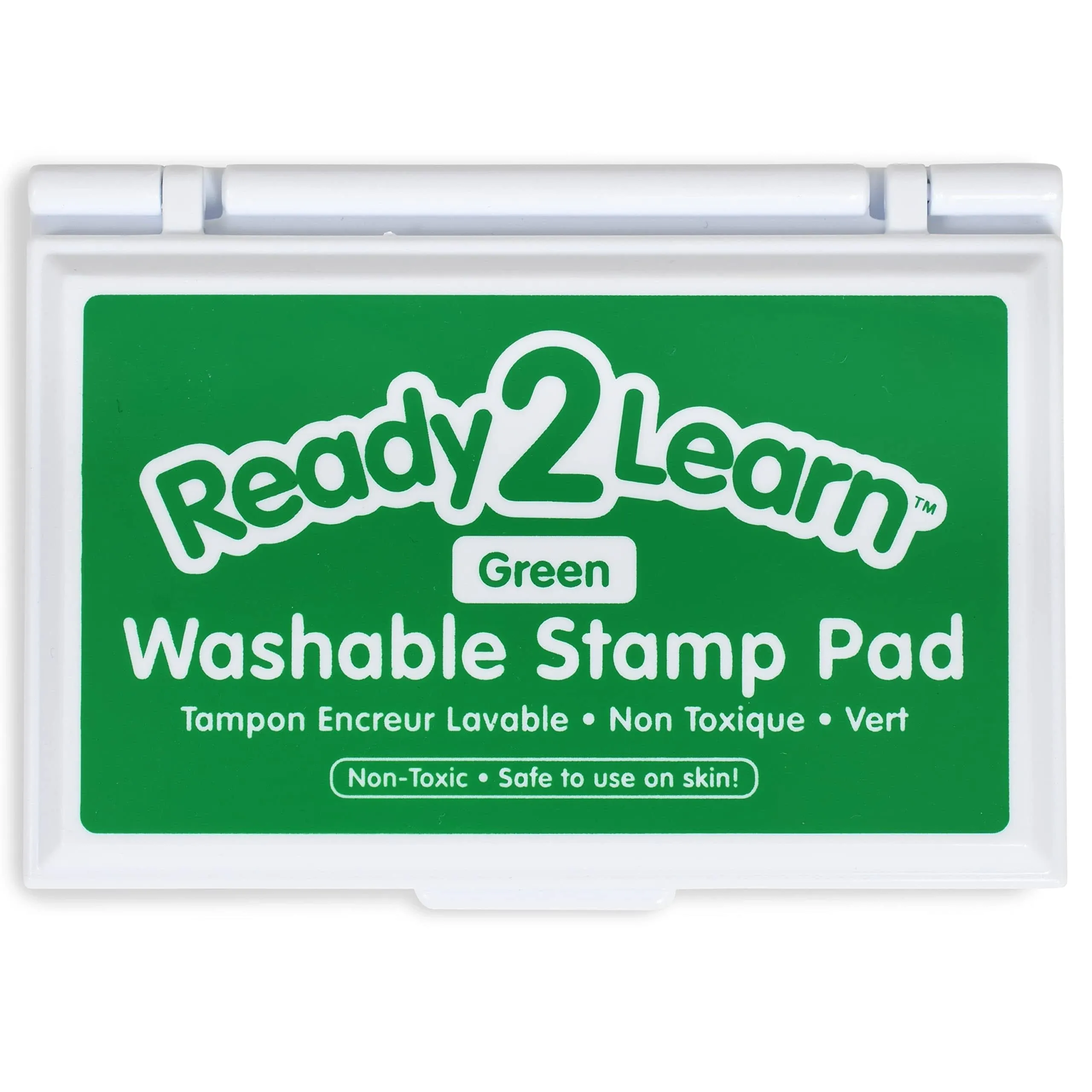 READY 2 LEARN Washable Stamp Pad - Green - Non-Toxic - Fade Resistant - Perfect for Scrapbooks, Posters and Cards