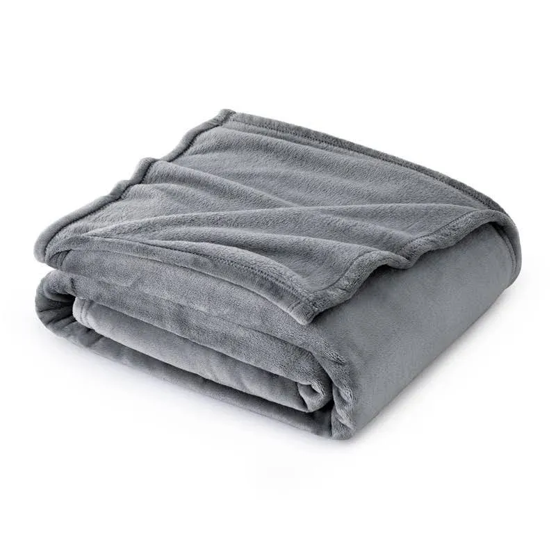 Bedsure Fleece Throw Blanket for Couch Grey  Lightweight Plush Fuzzy Cozy Soft