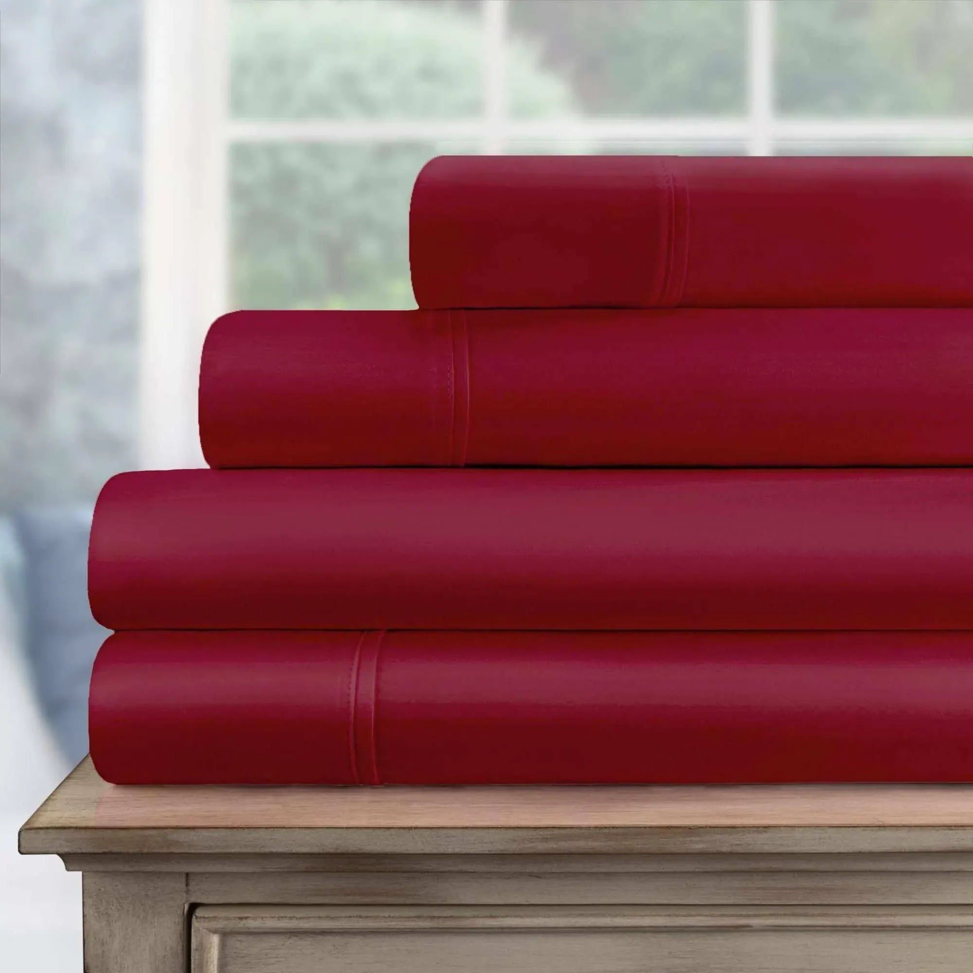 Superior Egyptian Cotton 700 Thread Count Deep Pocket Bed Sheet Set Burgundy / Queen