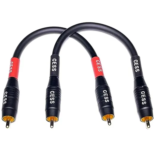 CESS-075-6i Heavy Duty Waterproof RCA Cable, Phono Male to Male (6 in)