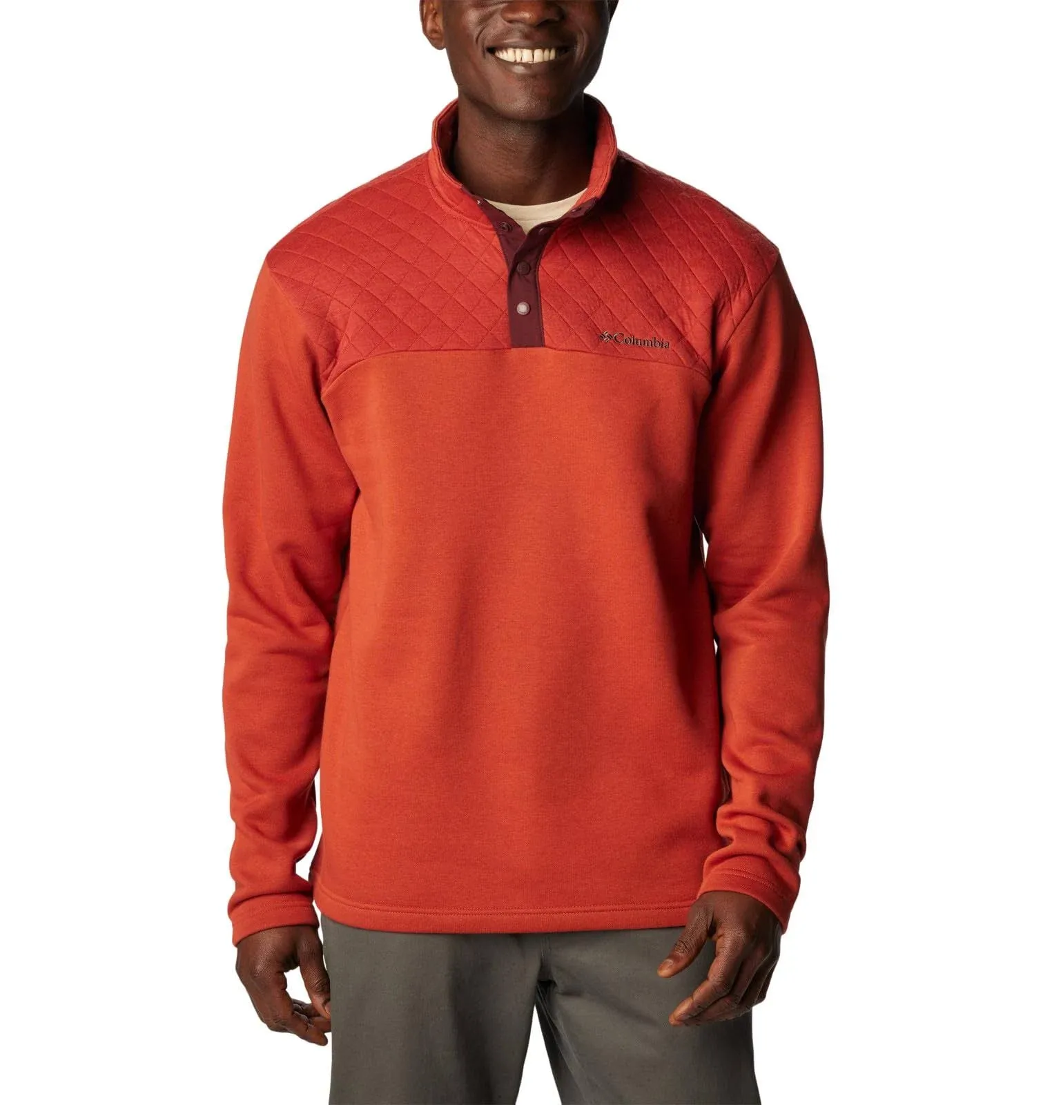 Columbia Men's Hart Mountain Quilted Half Snap Pullover - XL - Red