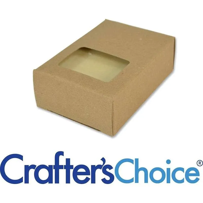 Crafter&#039;s Choice Kraft Rectangle Window Soap Box - Homemade Packaging -... 