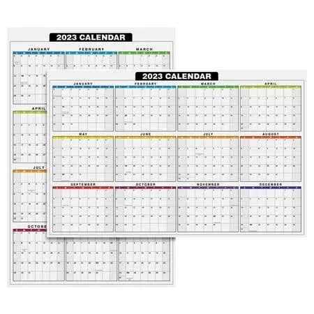 2023 Full Desk Calendar, 12 Month Planner, 2-Sided Reversible, 11 x 17&#034; (2 Qty)