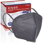 ChiSip KN95 Face Mask 40 Pcs, 5-Ply Cup Dust Safety Masks, Breathable Protection Masks Against PM2.5 for Men & Women, Black