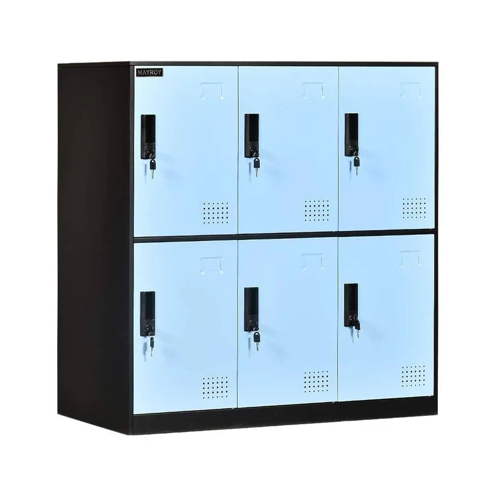 6 Door Locker Office Storage Locker Home and School Storage Organizer Metal ...