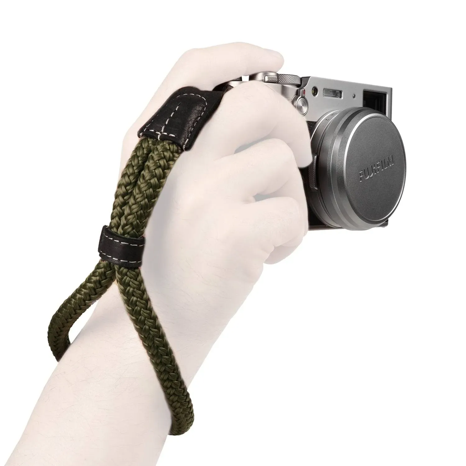 MegaGear MG936 Cotton Camera Wrist Strap Comfort Padding Safety for All Cameras Small 23 cm/9 inch (Green)