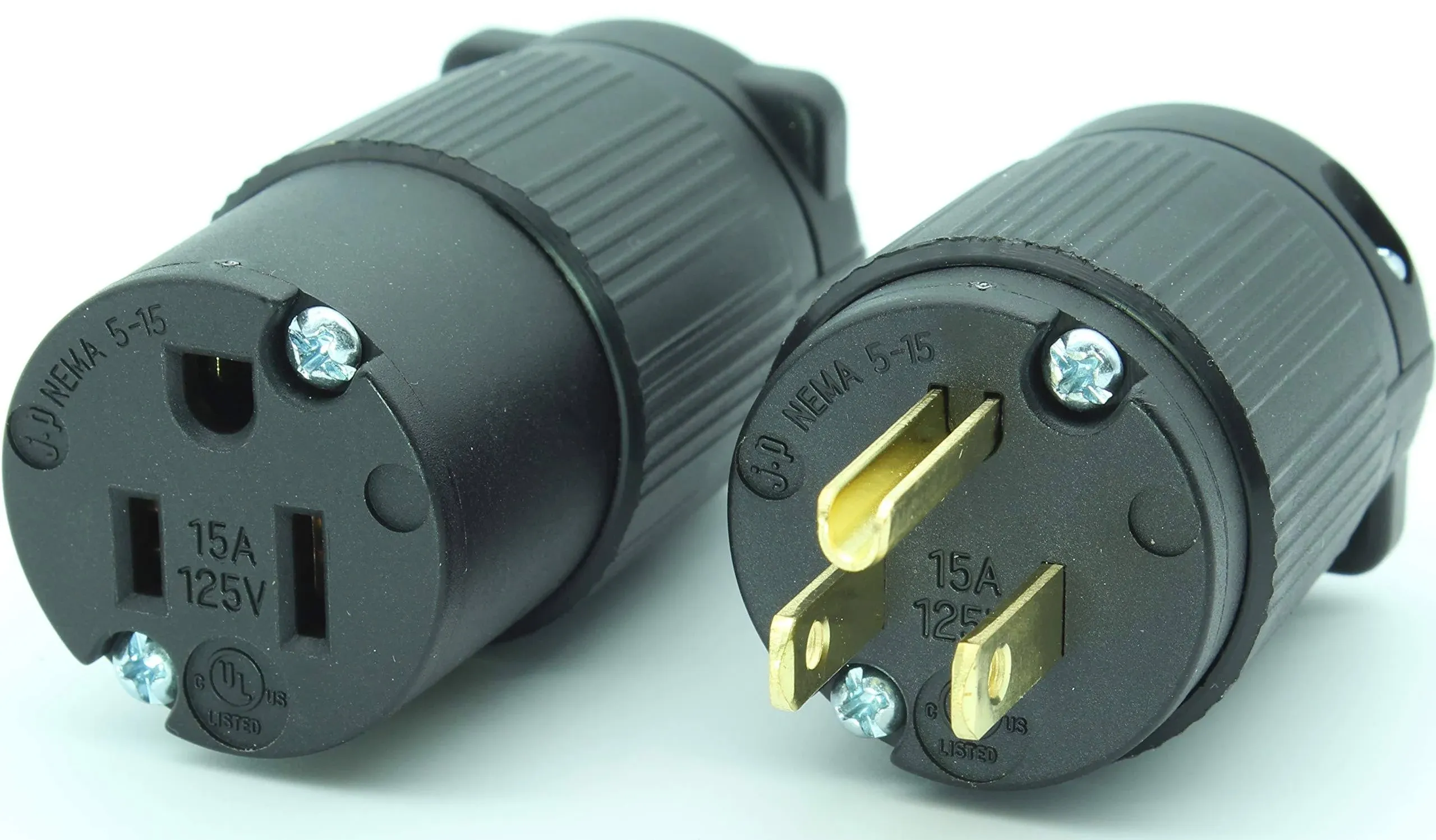 Journeyman-pro 515pc Plug & Connector Set 15 Amp 120-125 Volt NEMA 5-15P + 5-15C ...