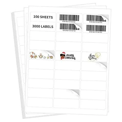 L Liked 1" x 2-5/8" Self Adhesive Shipping Labels for Laser & Inkjet Printers ...