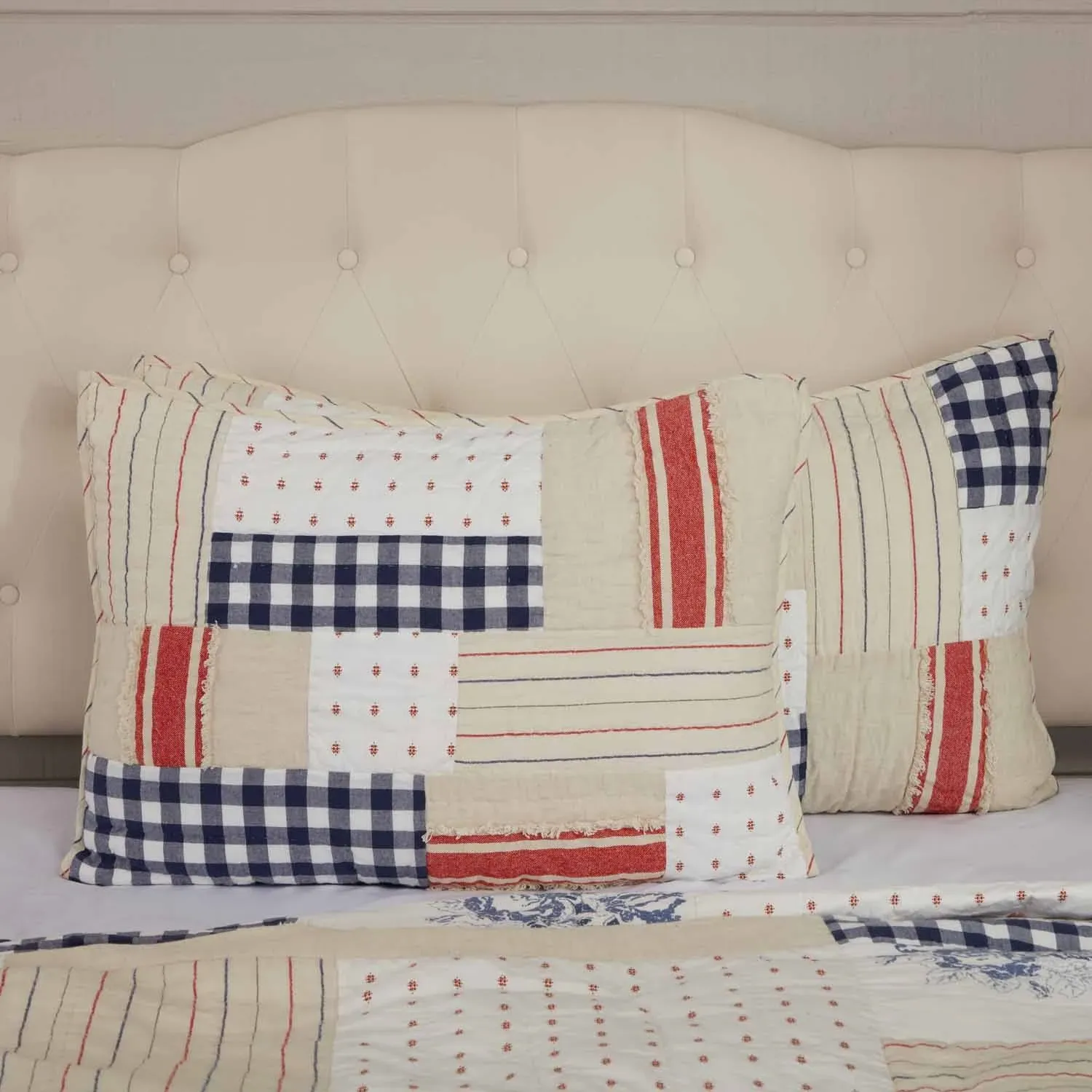 Piper Classics Betsy Quilted King Size Pillow Sham, 21" W x 37" L, Patchwork of ...