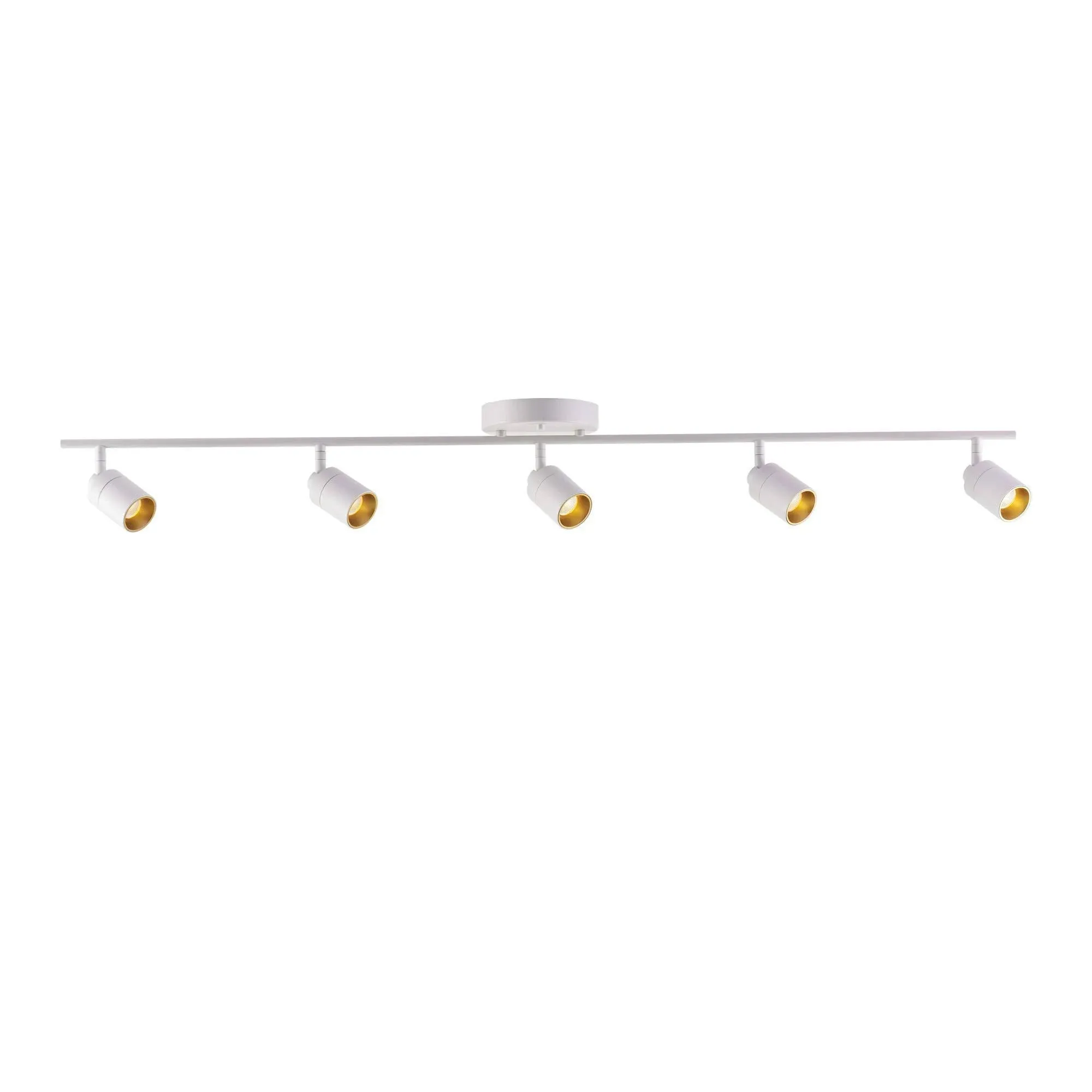 Shura 5-Light White Integrated LED Track Light w/Rotatable Heads, 4 ft. Fixed Track Lighting Kit, 3000k, 2450 Lumens