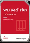 Western Digital 10TB WD Red Plus NAS Internal Hard Drive HDD - 7200 RPM, SATA 6 Gb/s, CMR, 256 MB Cache, 3.5" - WD101EFBX