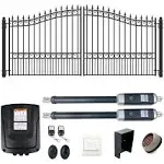 Aleko Automated Steel Dual Swing Driveway Gate and Gate Opener Complete Kit - London Style - 16 x 6 Feet