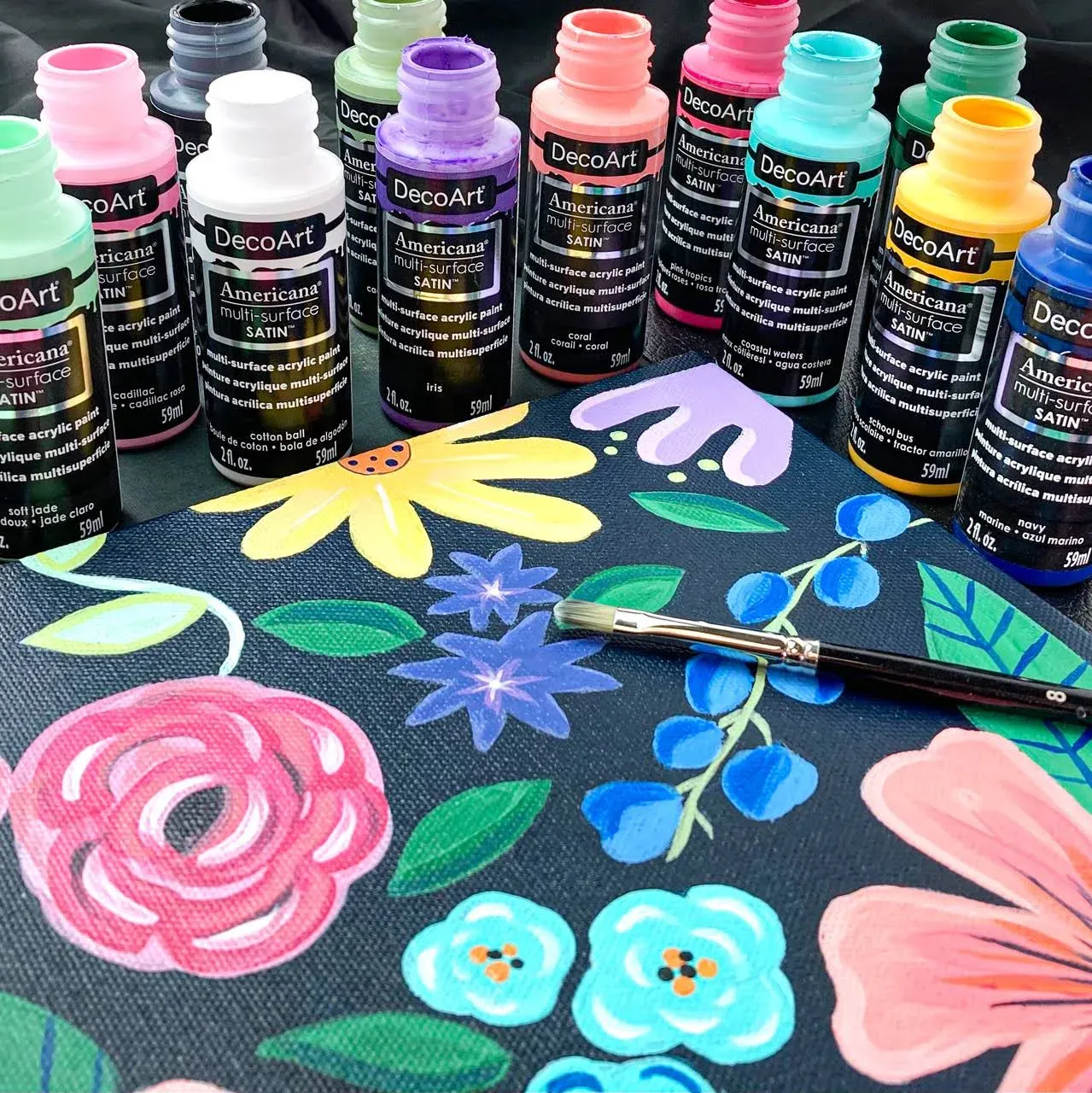 DecoArt Modern Floral Acrylic Paint Set