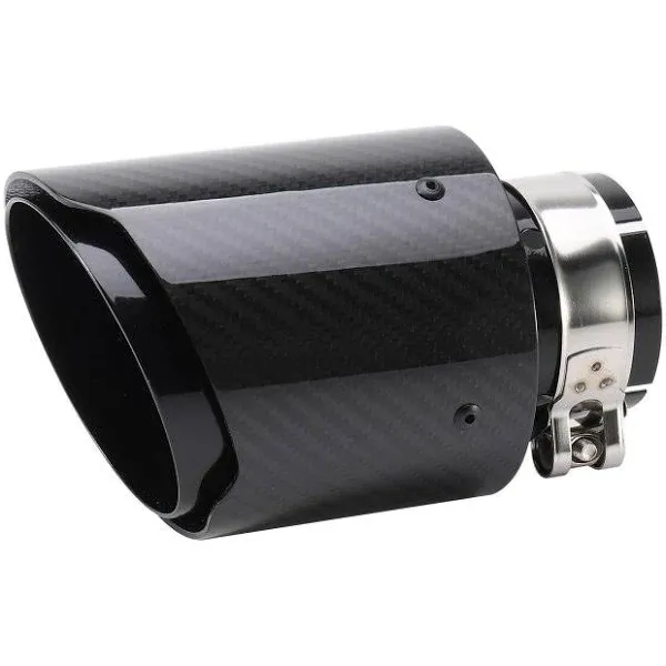 Carbon Fiber Exhaust Tip 2 5 Inlet 4 Outlet Gloss Blacks Muffler Tip at ...