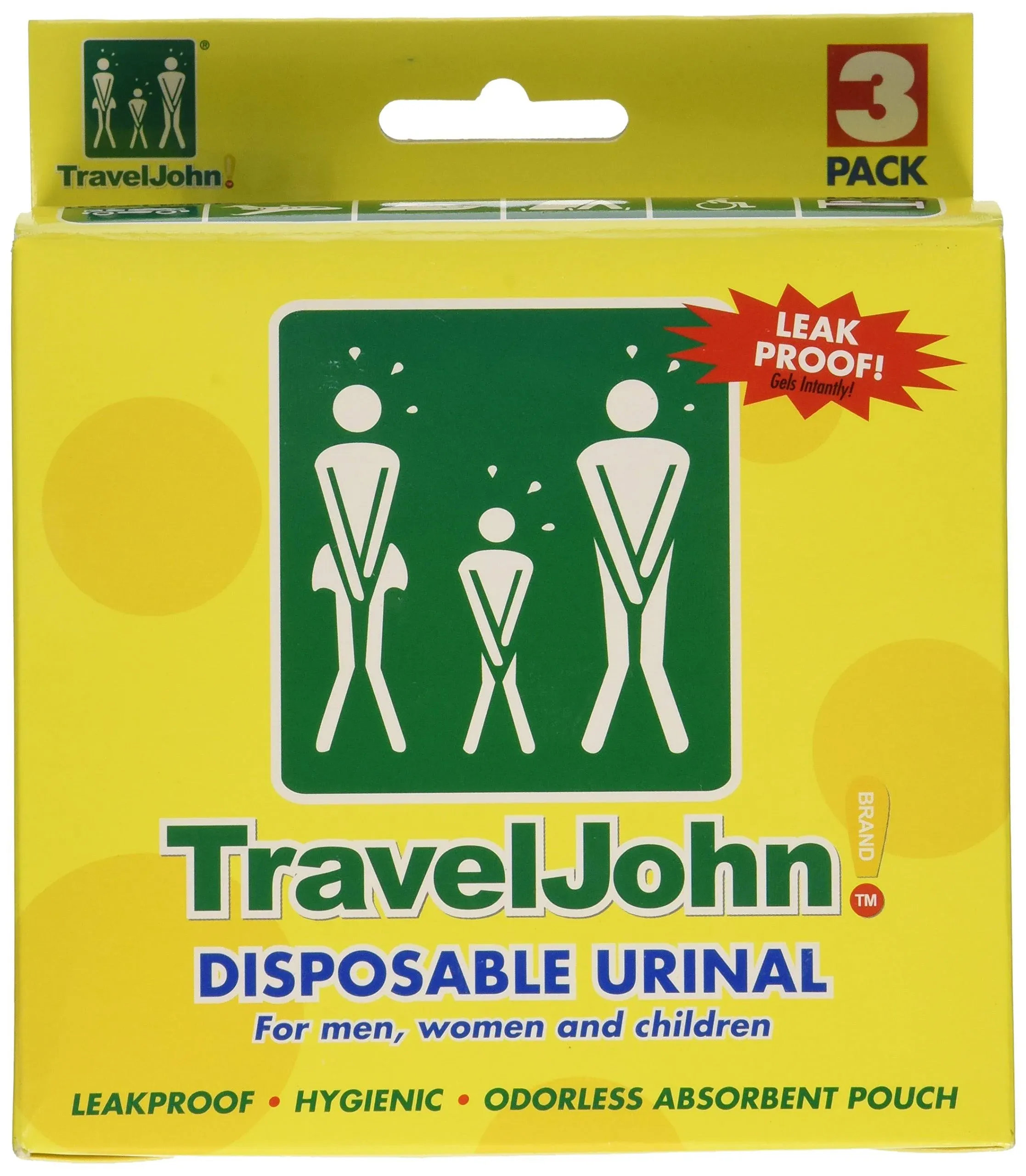 Travel John Disposable Urinal - 3 Pack