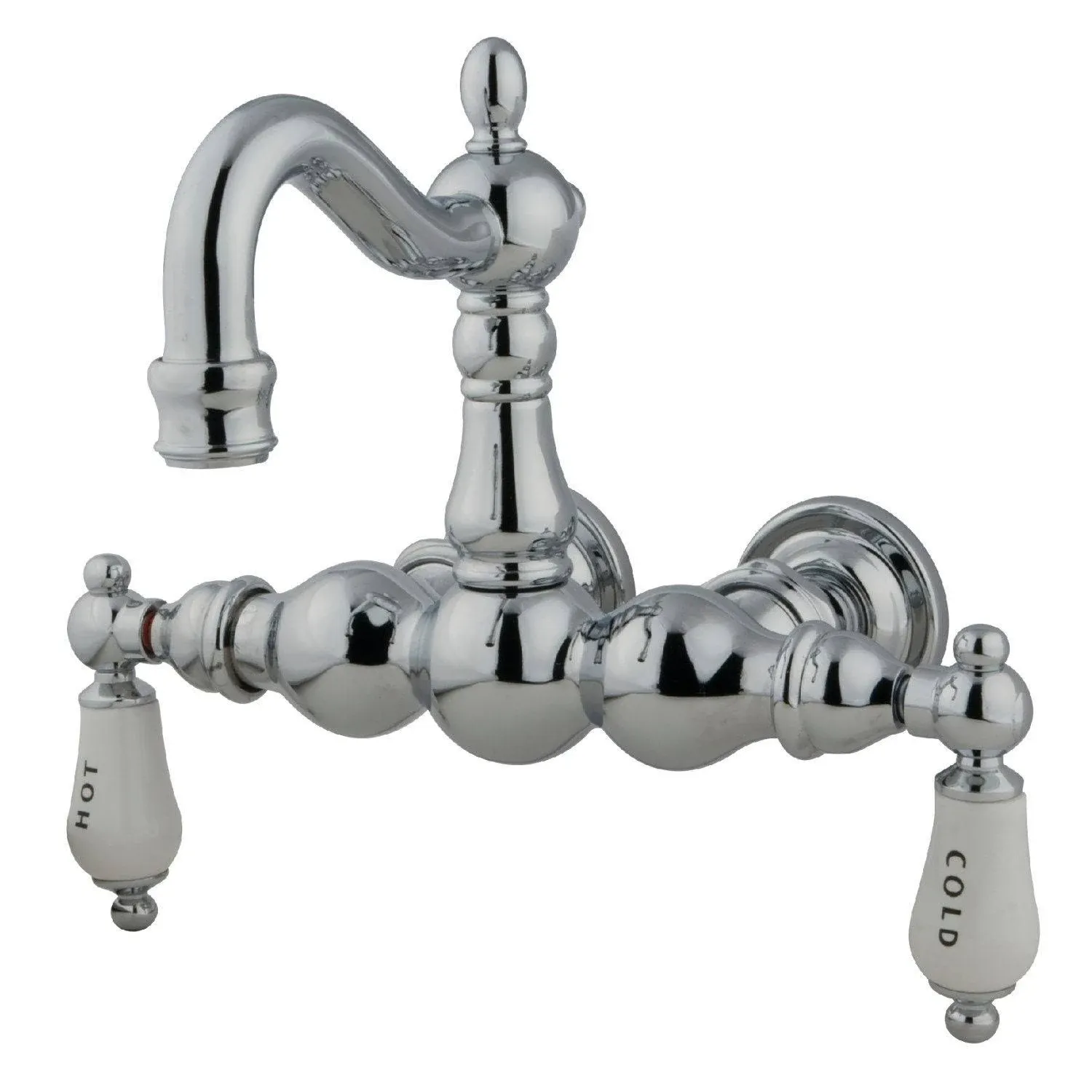 Kingston Brass CC1004T1 Vintage 3-3/8" Wall Mount Tub Filler, Polished Chrome