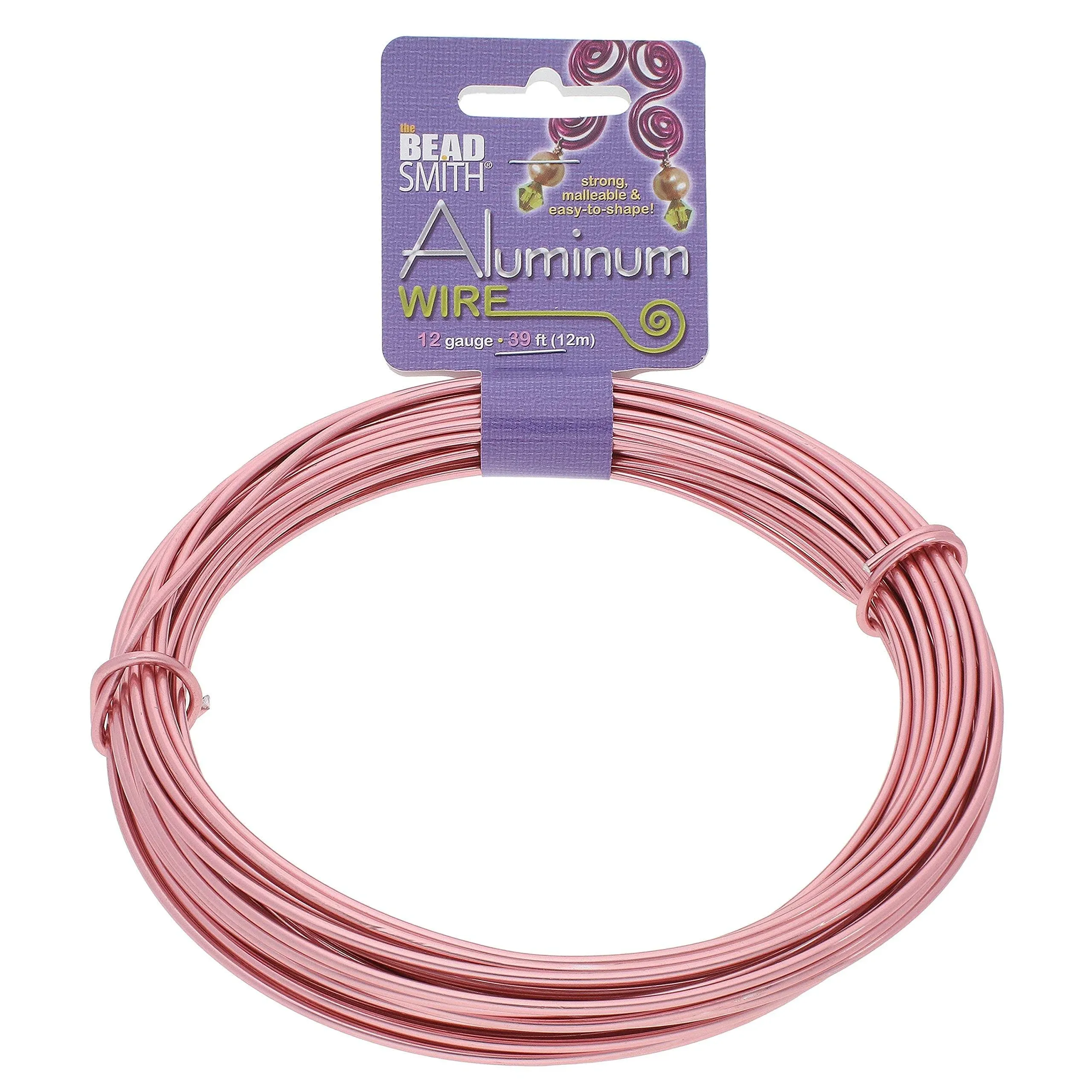 The Beadsmith Anodized Aluminum Wire – 12 Gauge – 39 feet – Rose Gold Color – Bendable Craft Wire Used to Jewelry Making, Wire Wrapping, Sculpting, Floral, Modeling and Other DIY Arts & Crafts