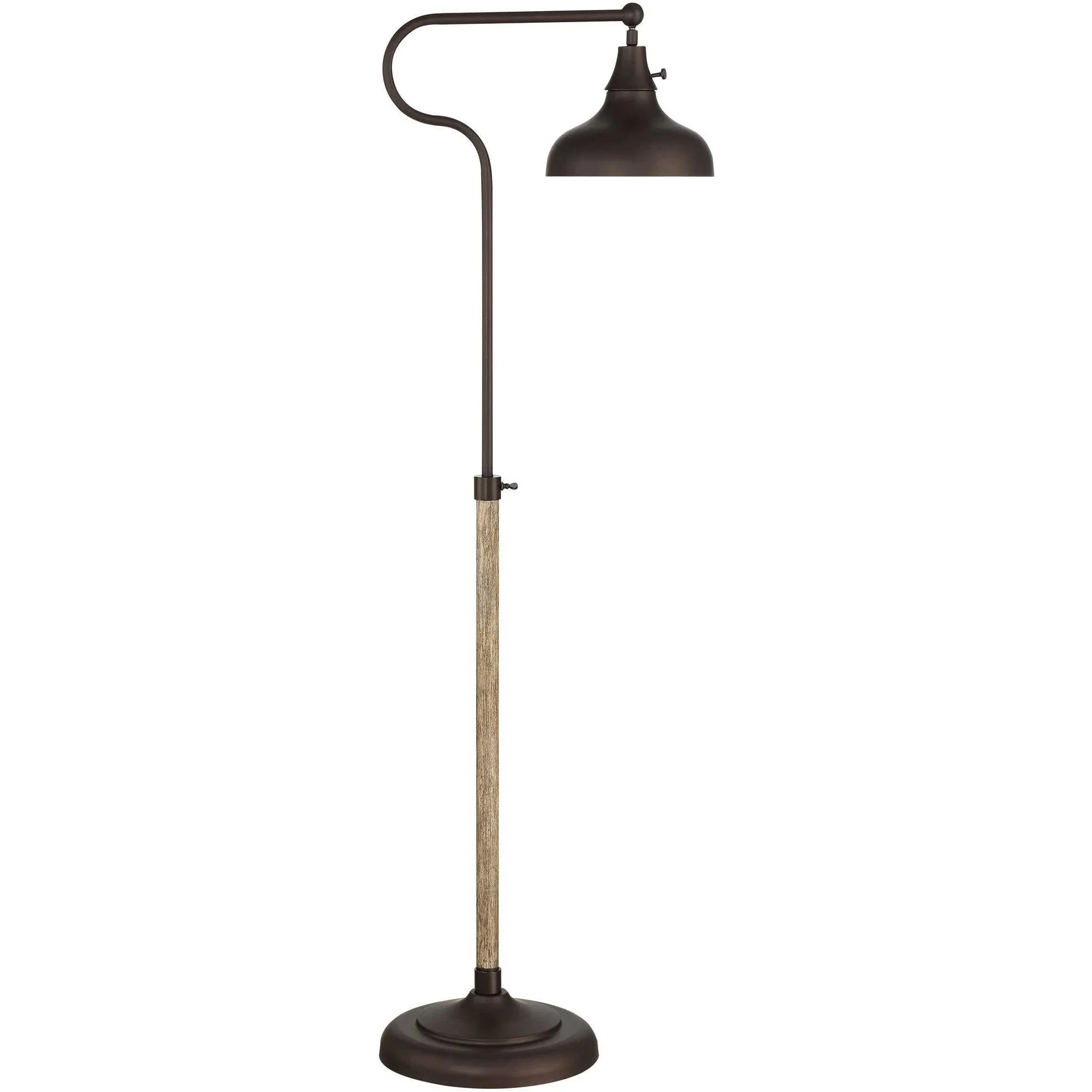 Adjustable Pharmacy Floor Lamp with USB Port 57&#034; Tall Bronze Faux Wood for House