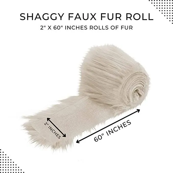 FabricLA Comfort Shaggy Luxury Soft Faux Fur Fabric Soft Trim size, 60 x 2 inch ...