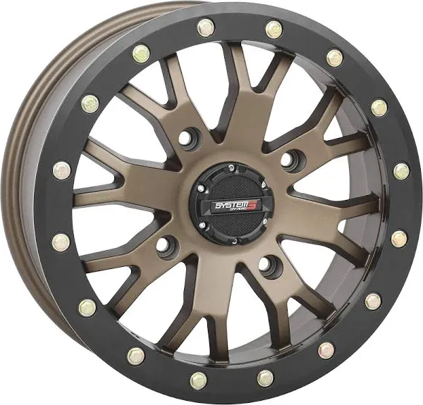 System 3 SB-4 Beadlock 15x7 ATV/UTV Wheel - Bronze (4/156) 6+1 15S3-3256