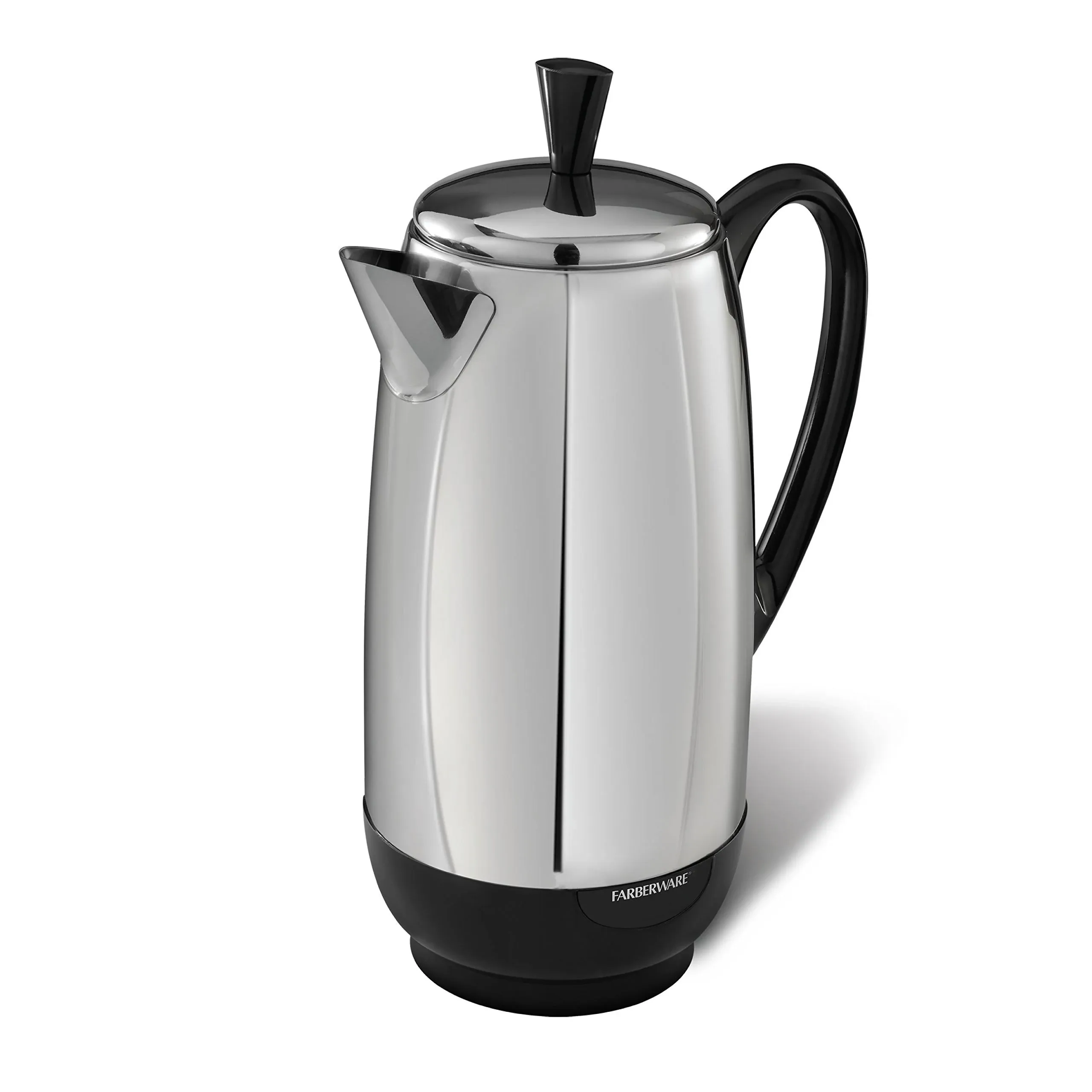 Farberware FCP412 12-Cup Percolator, Black/Silver