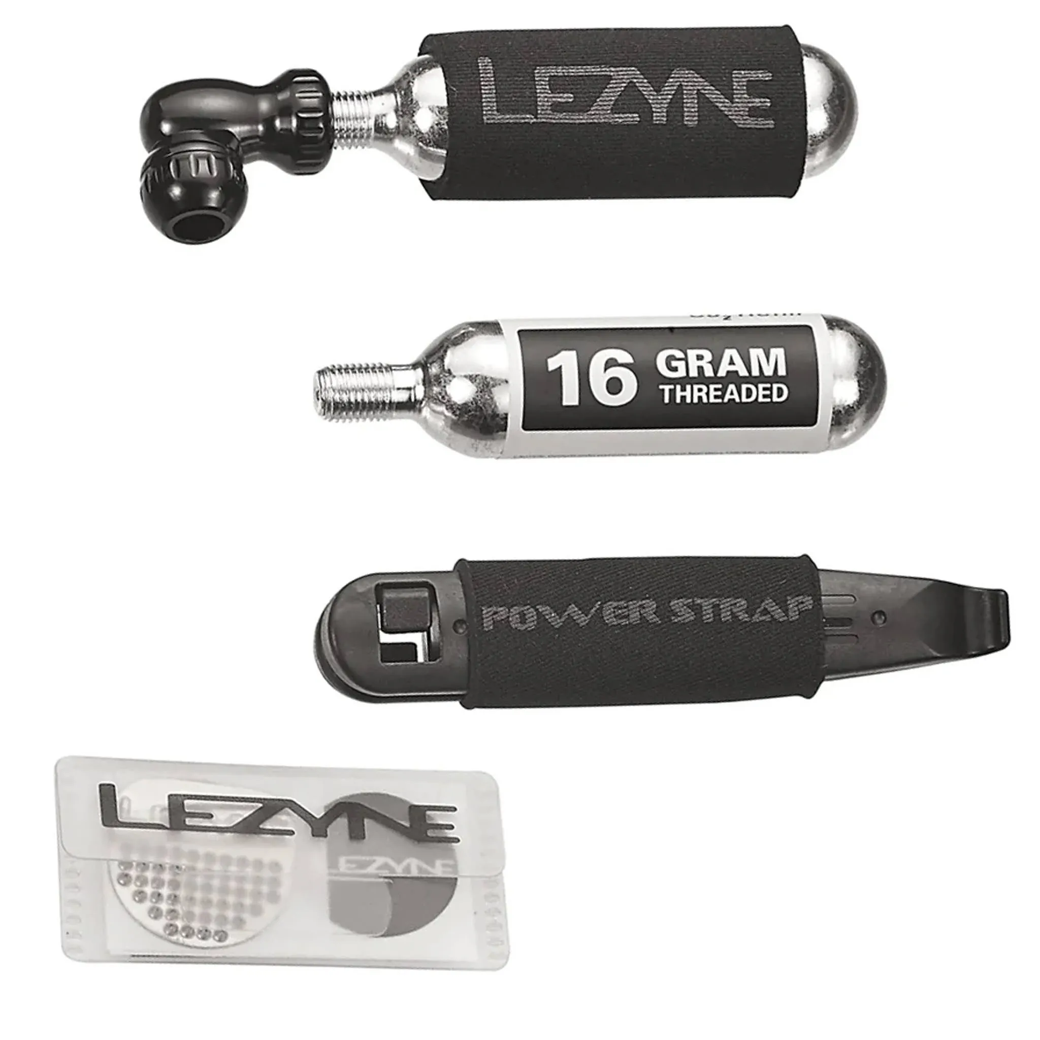 Lezyne Repair Kit CO2 Inflator Threaded Presta, Schrader, 2x16g