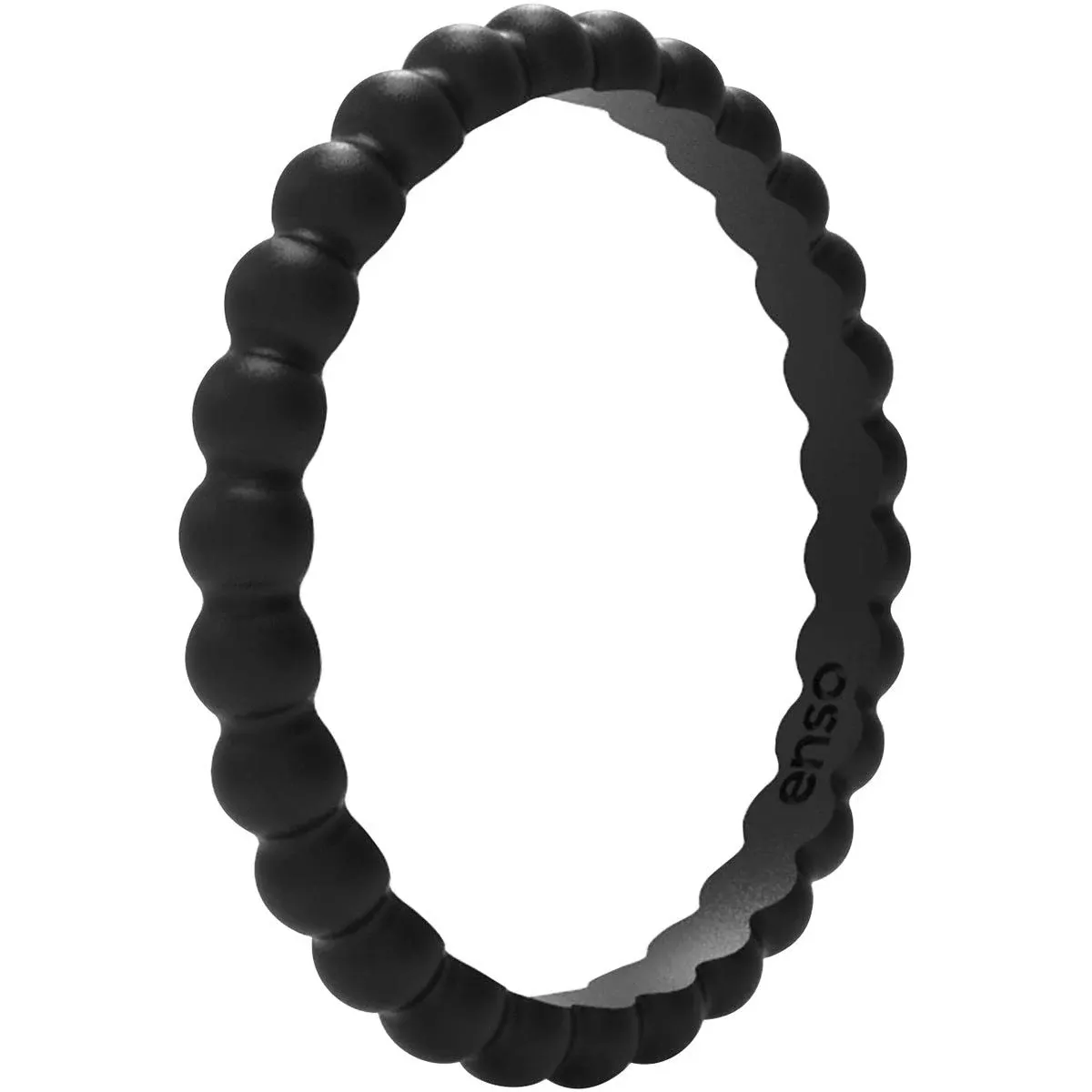 Enso Rings Beaded Stackables Series Silicone Ring - Obsidian - 6