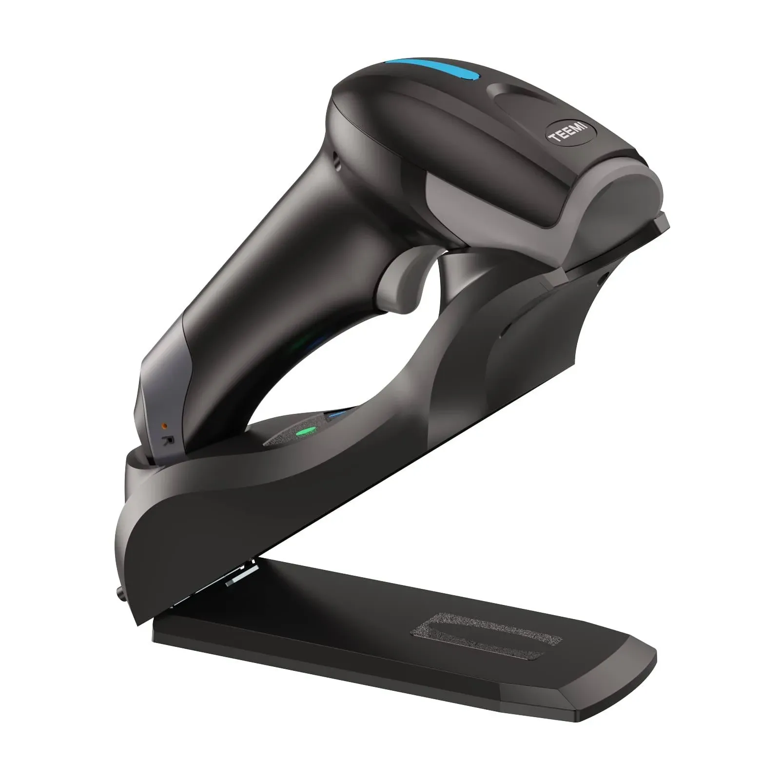 TEEMI 1D 2D Bluetooth Barcode Scanner with Intelligent USB Cradle Wall Black