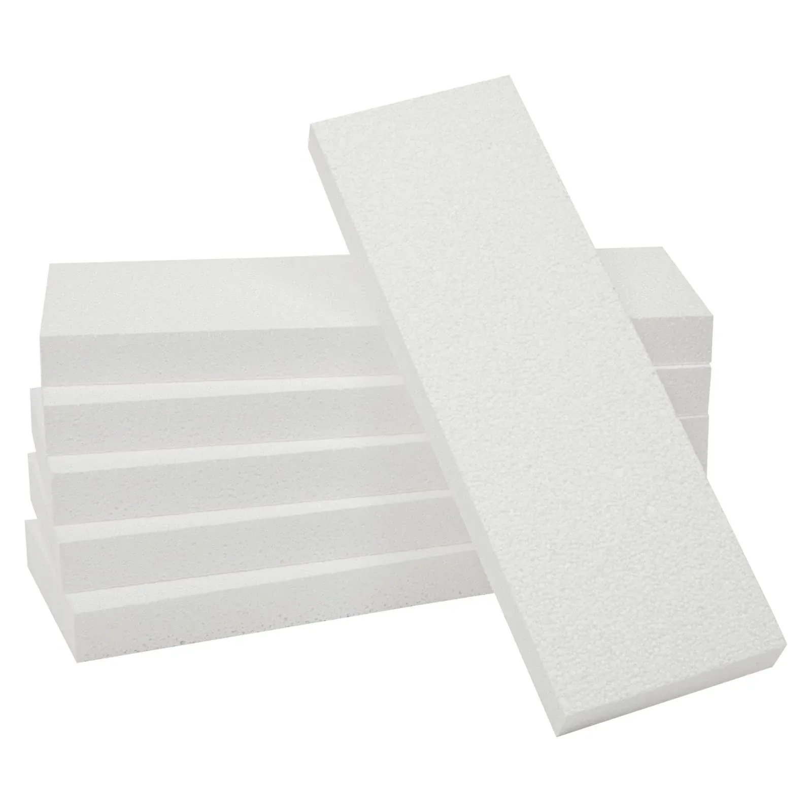 6 Pack Foam Blocks for Crafts - Polystyrene Brick Rectangles for Art Sculpting, Flower Arrangements, DIY, Packing (8 x 4 x 2 in)