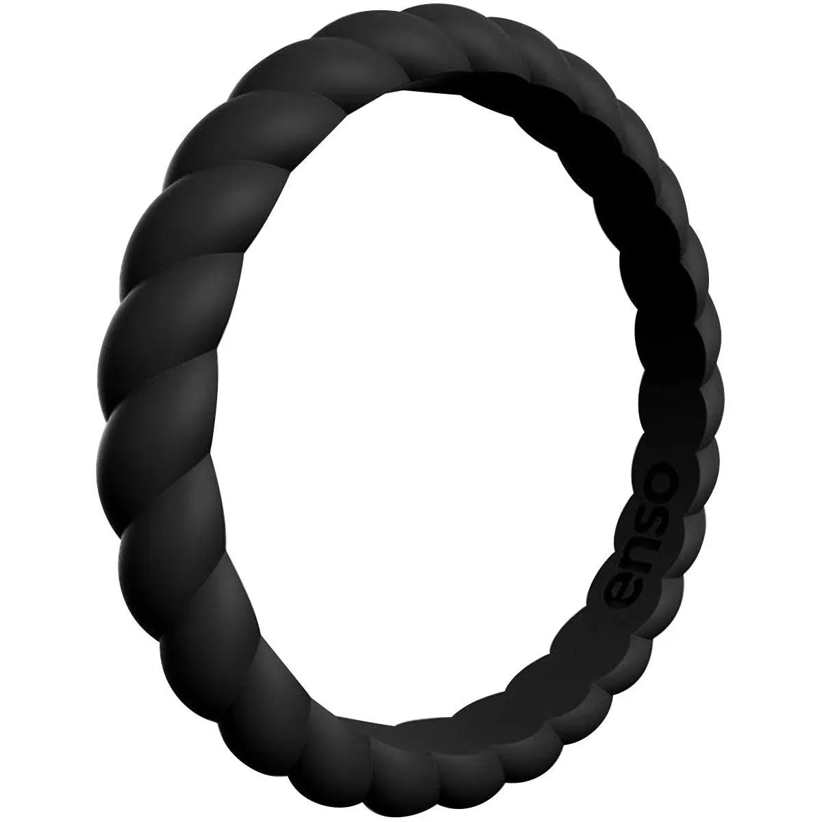 Enso Rings Stackable Braided Silicone Wedding Ring – Hypoallergenic Unisex Stackable Wedding Band – Comfortable Minimalist Band – 2.5mm Wide, .8mm Thick