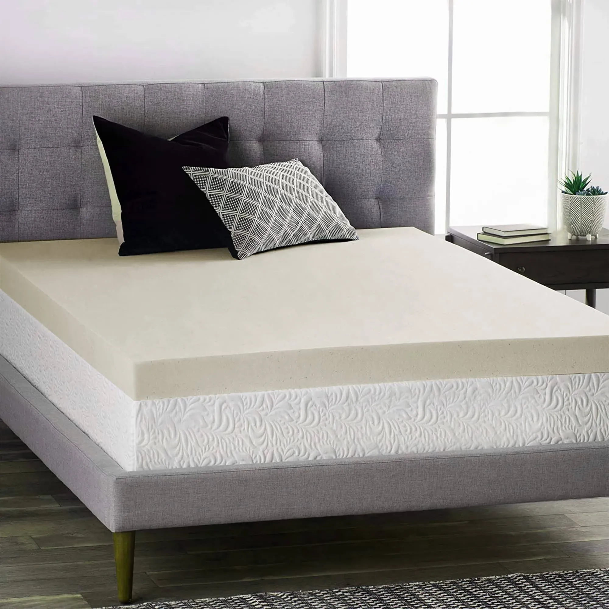 Spring Sleep High Density Foam Topper,Adds Comfort to Mattress, Queen Size