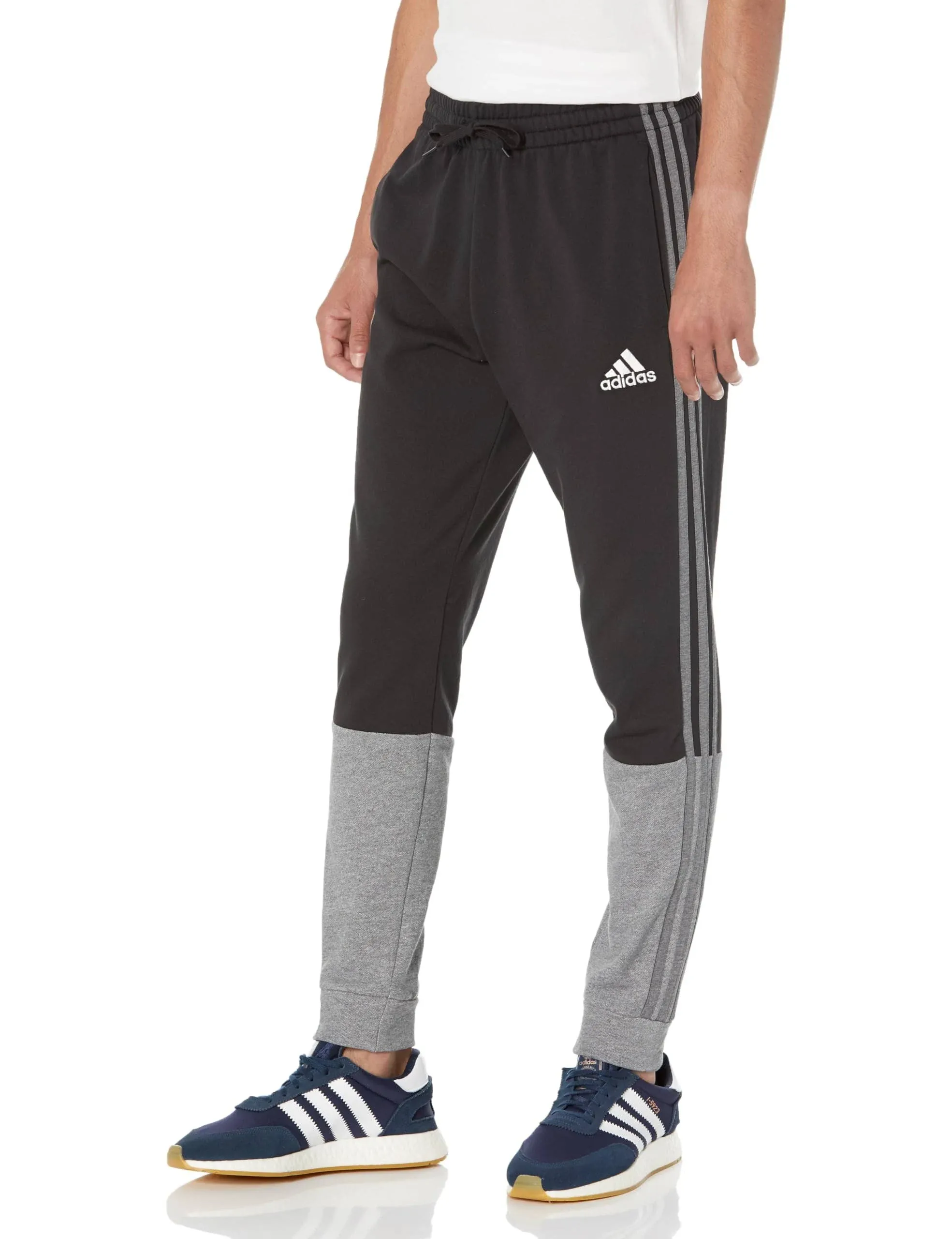 Men's Adidas Essentials Mélange French-Terry Joggers, Size: XL, Black