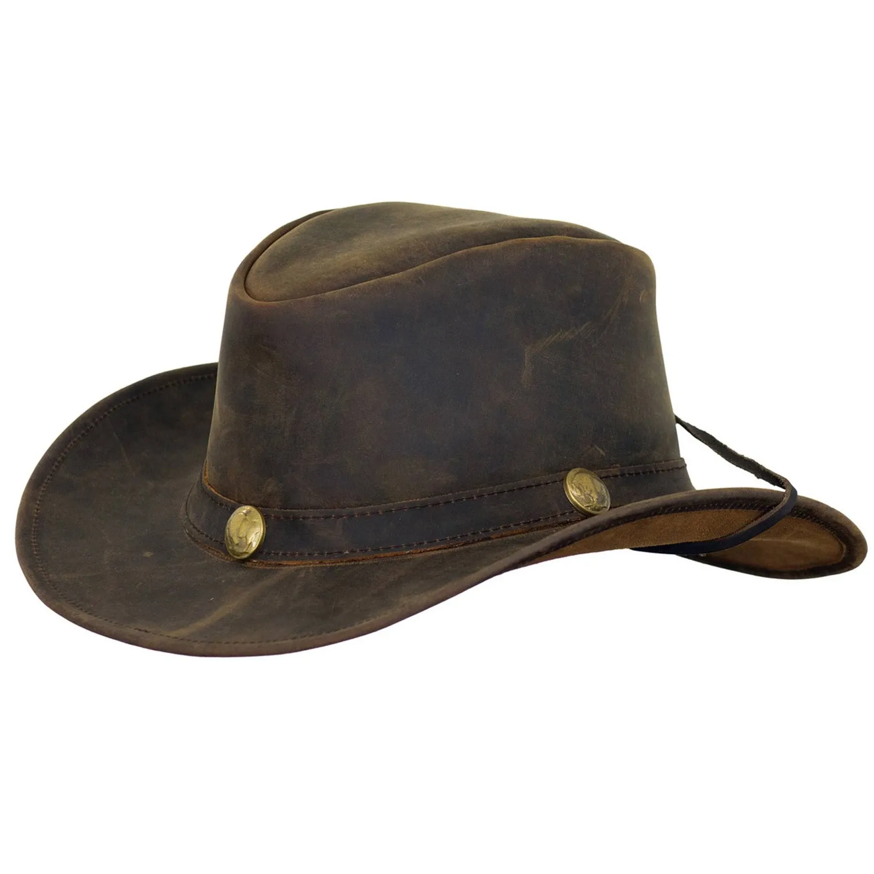 Outback Trading Cheyenne - Brown Leather Hat (LG)