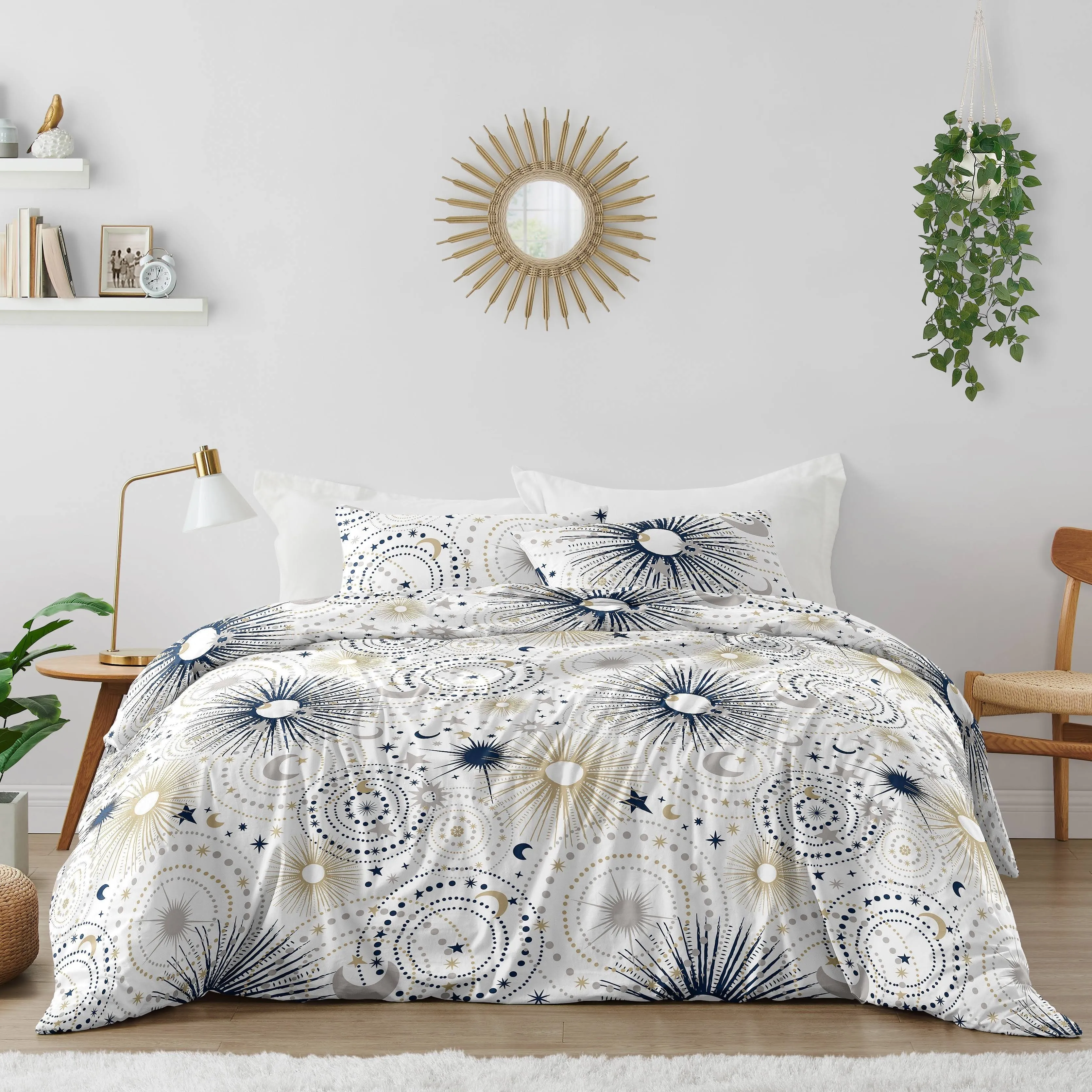 3pc Celestial Full/Queen Kids&#039; Comforter Bedding Set Navy and Blue - Sweet Jojo