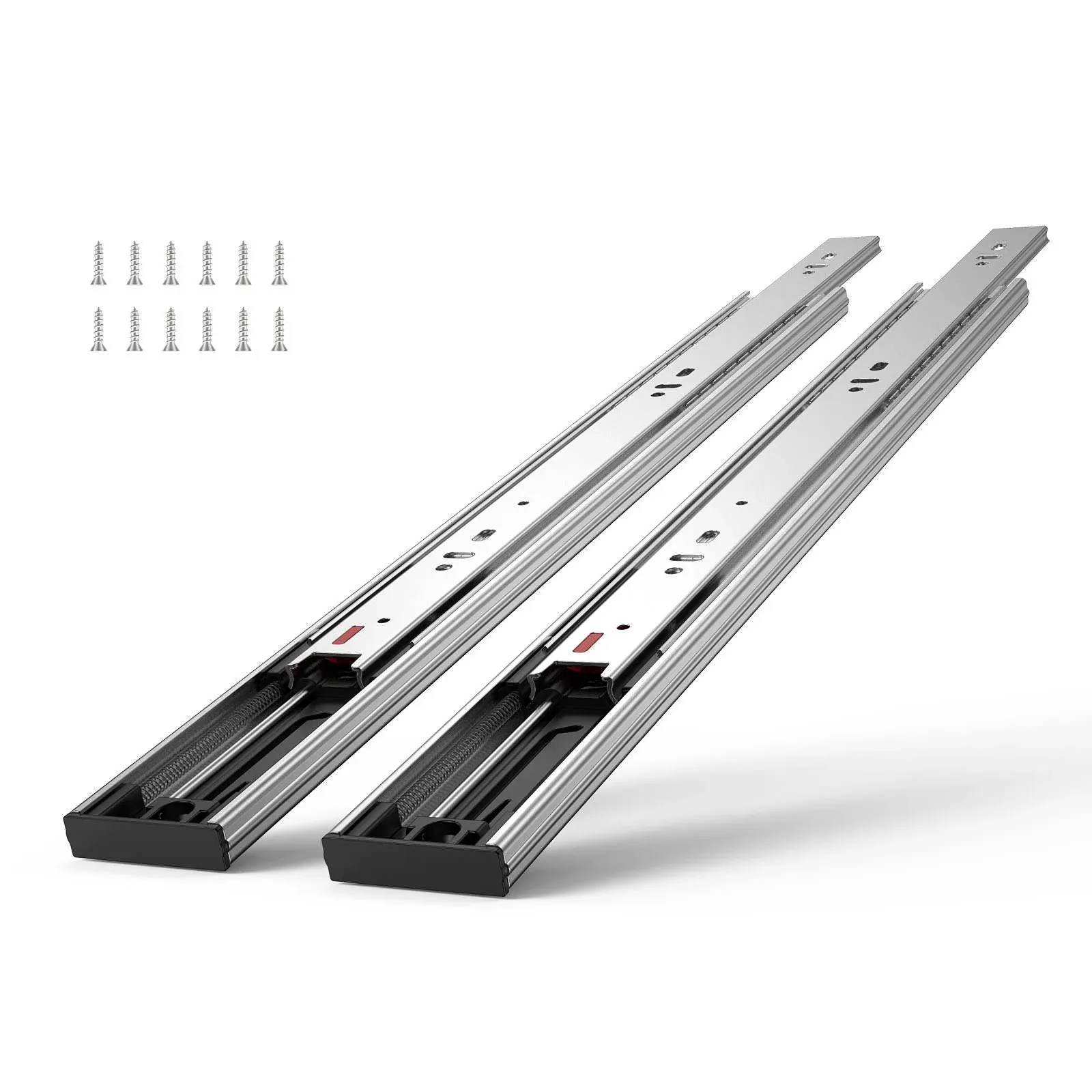 VEVOR 6 Pairs of 24 Inch Drawer Slides Side Mount Rails, Heavy Duty Full Extension Steel Track, Soft-Close Noiseless Guide Glides Cabinet Kitchen Runners with Ball Bearing, 100 Lbs Load Capacity