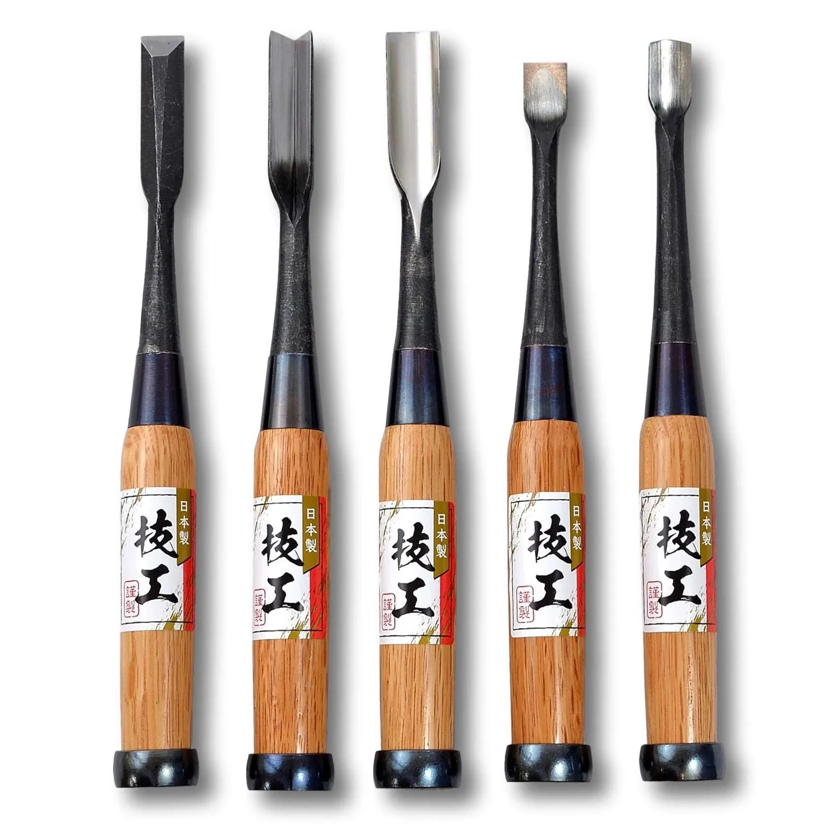 KAKURI Japanese Wood Carving Chisel and Gouge Set 5 Pcs for Woodworking, Made in ...