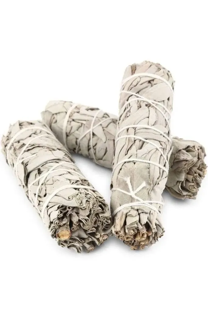 White Sage Smudge Stick - 3 Mini Bundles (4"-5")