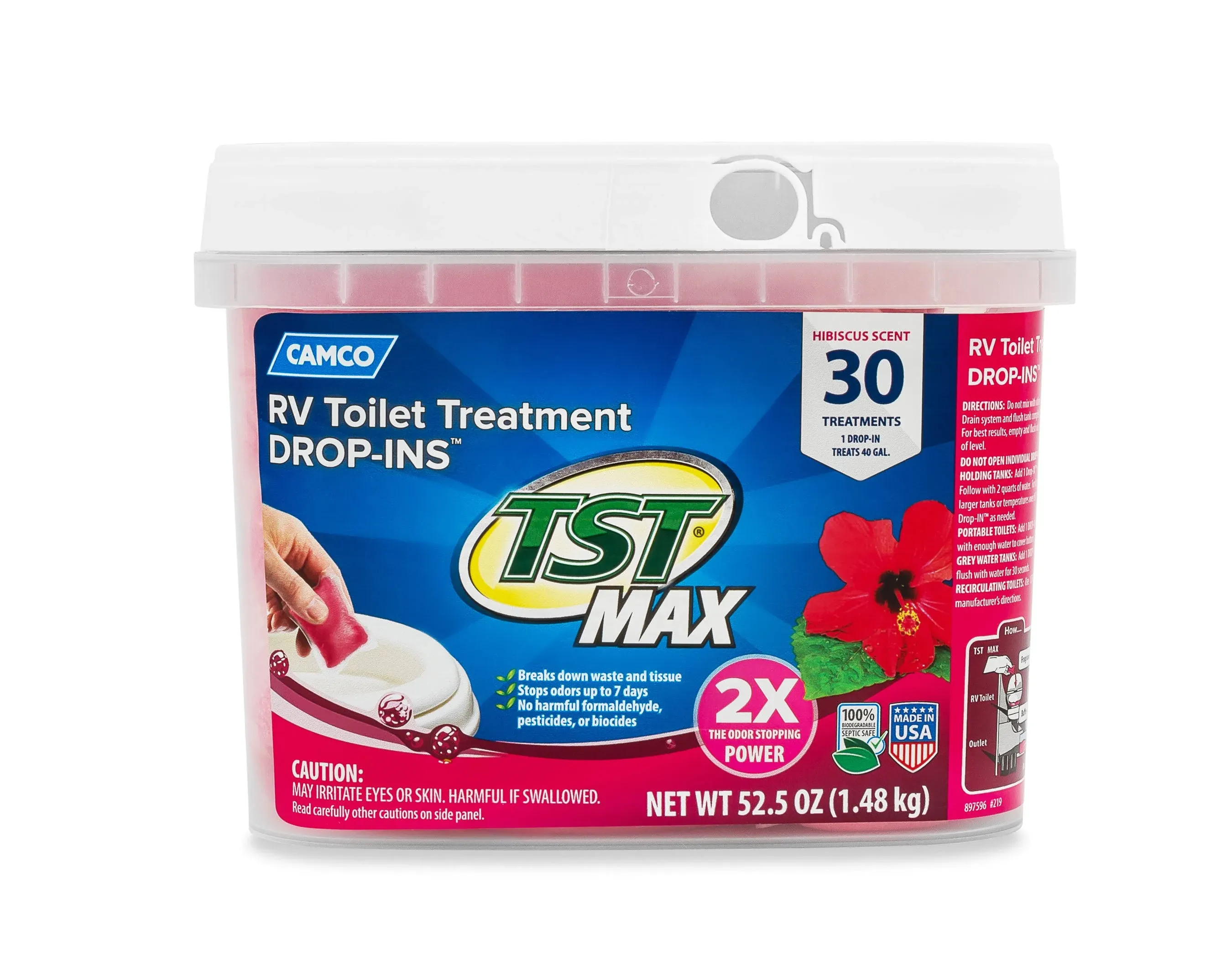 Camco - 41604 - TST Max Hibiscus Breeze Drop-Ins 30/Bucket