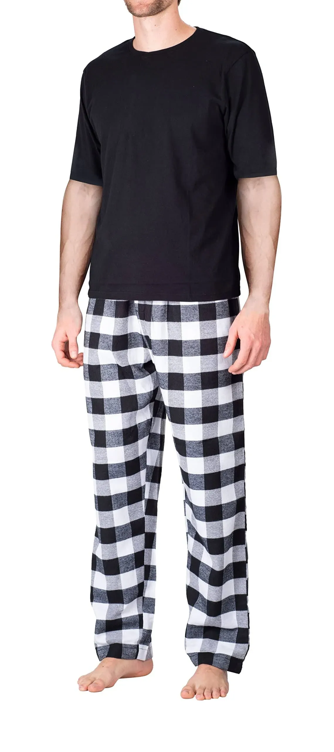 Men’s Pajama Set 2 Piece PJ with Crew Neck Tee and Pants