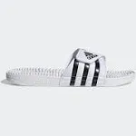 Adidas Men's Adissage Slides, Size 12, White/Black/White