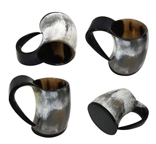 Handcrafted Viking Drinking Horn Small Mug Drink Mead &amp; Beer Stein Ancient Ale 