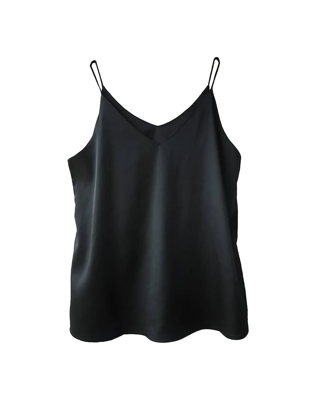 Wantschun Womens Silk Satin Camisole Cami Plain Strappy Vest Top T-Shirt Blouse ...