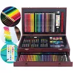 Art 101 Doodle and Color 142 Pc Art Set in a Wood Carrying Case, Includes 24 ...