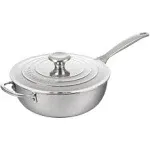 Le Creuset Tri-Ply Stainless Steel Pan 3.5 Quart Nonstick Saucier